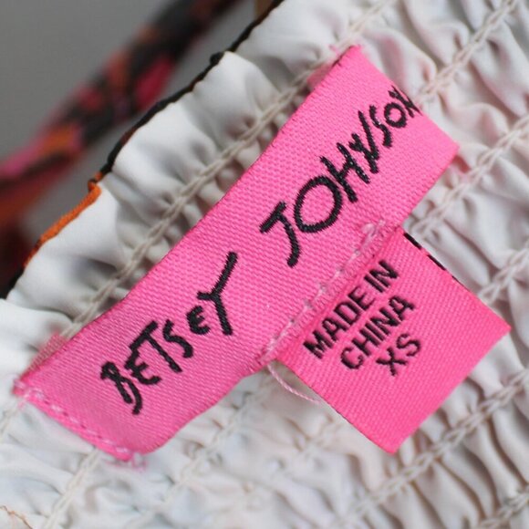 Betsey Johnson Women's White Pink Pepper Butterfly-Print Midi Dress Size XS - Picture 4 of 11